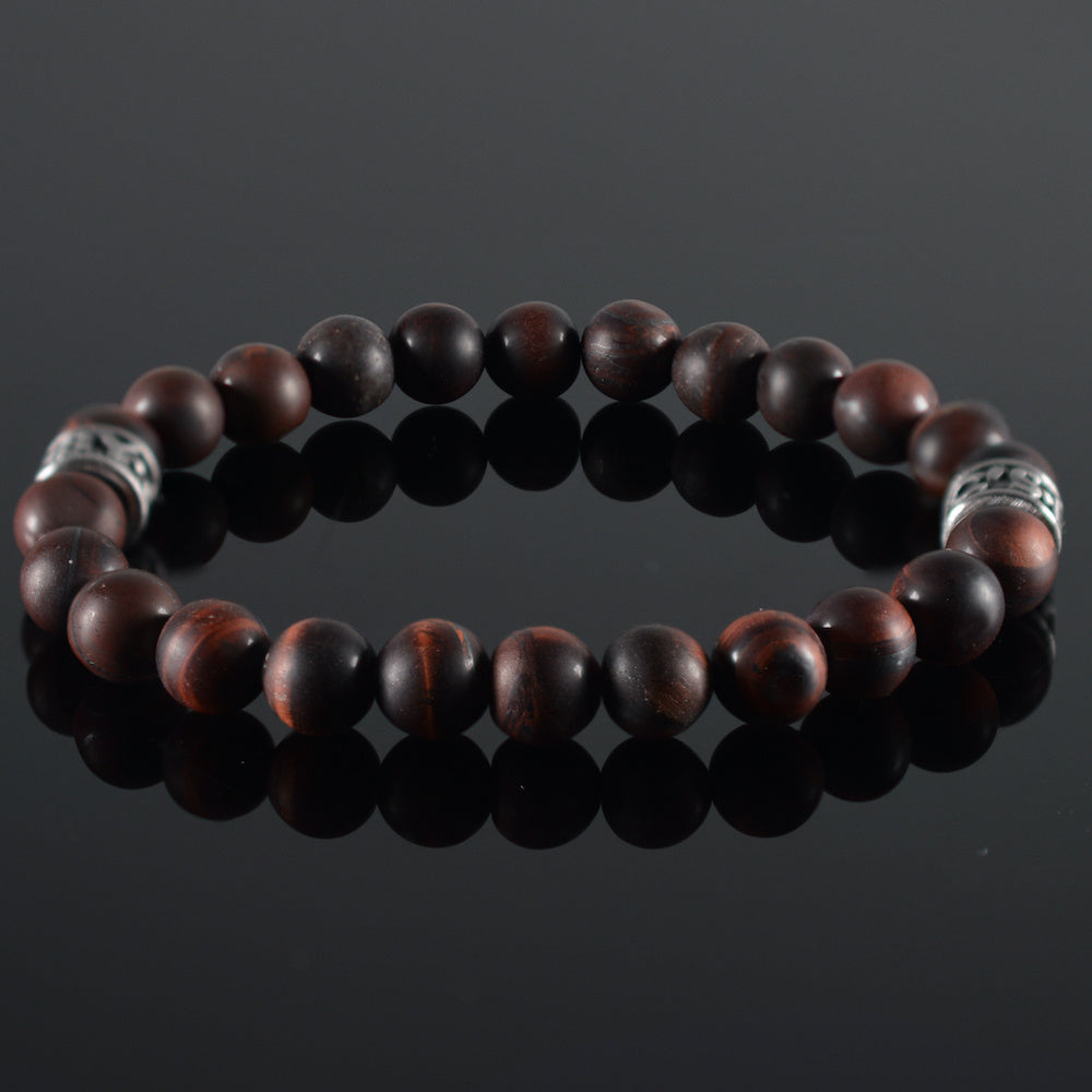 Heren armband Tiger-Eye darkred