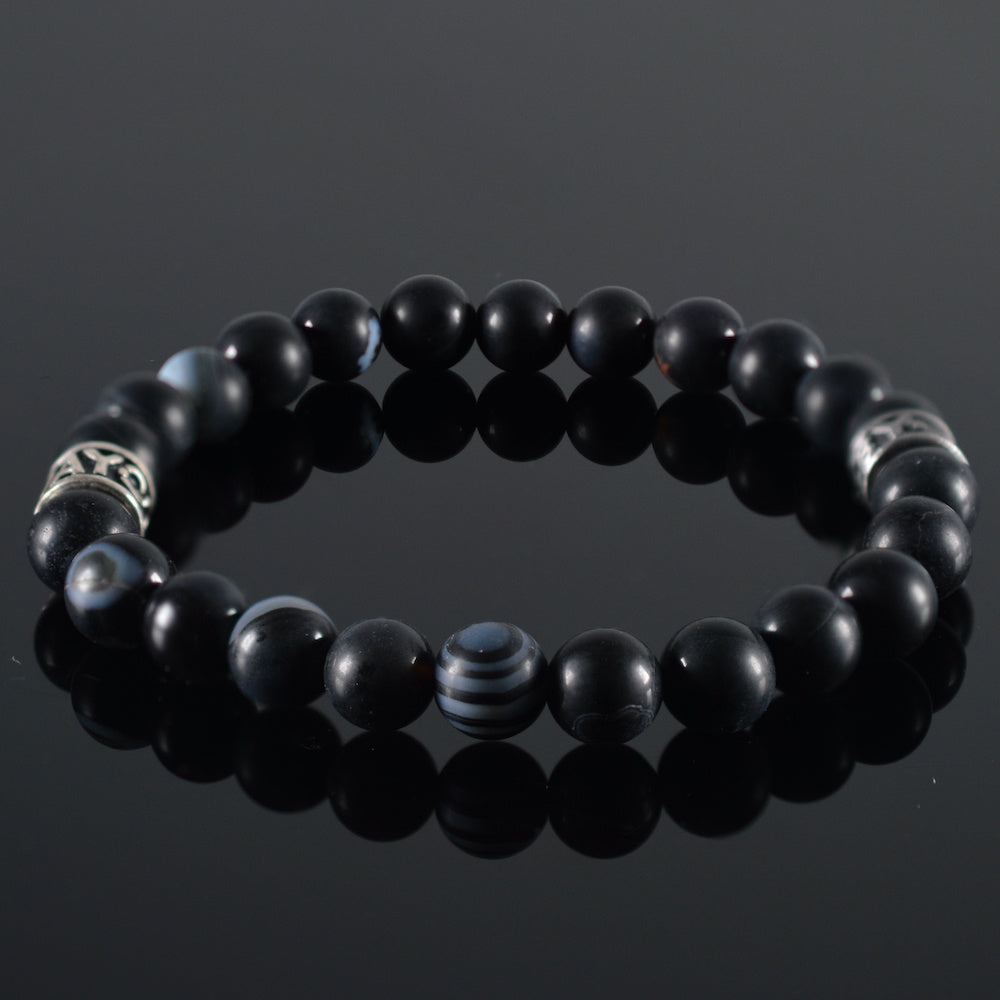 Heren armband Zwart Mix